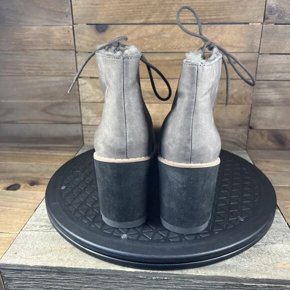 Eileen Fisher Women’s Size 7.5 Alpine Ankle Brown Suede Lace Up Wedge Boots - Picture 4 of 9